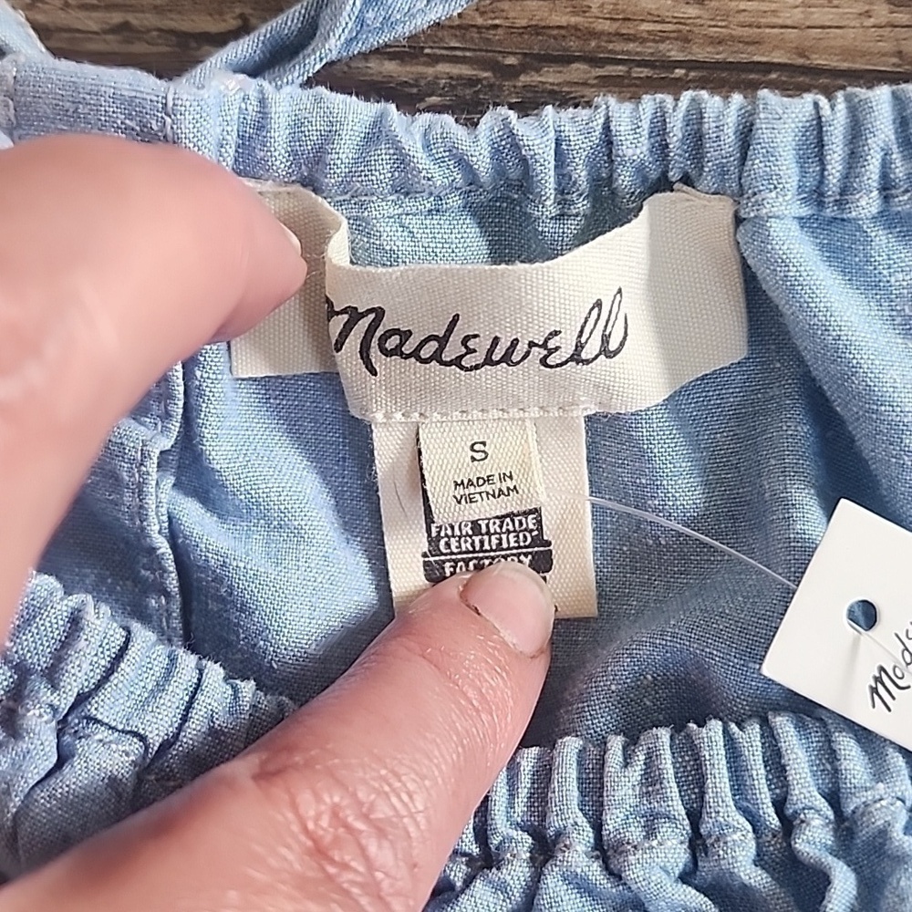 NWT Madewell Chambray Meriden Top Sz  Small - Picture 7 of 8